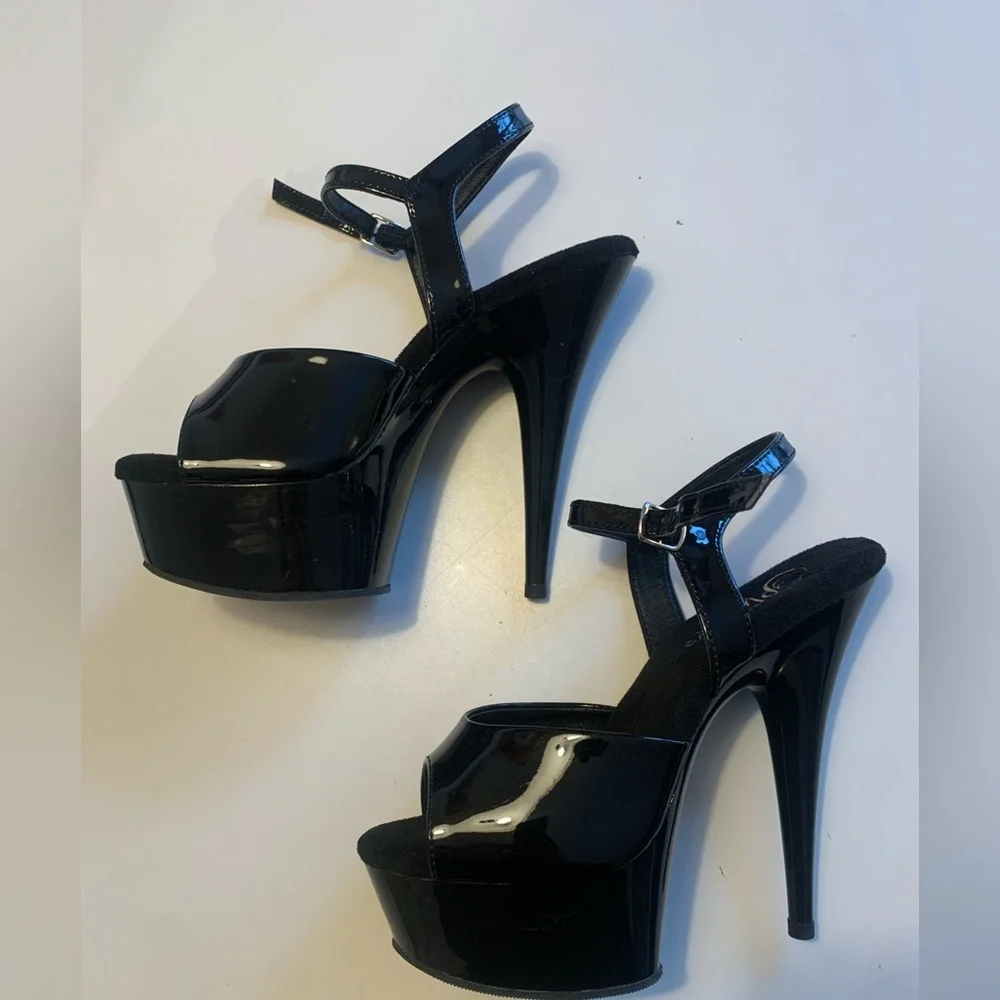 Pleaser Black Platform Heels - Picture 3 of 5